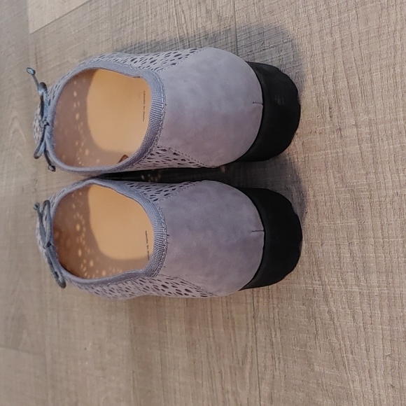 Ron White Size 40 Light Blue/Grey Leather Loafers with Cut-Out Leather Design - Picture 5 of 10